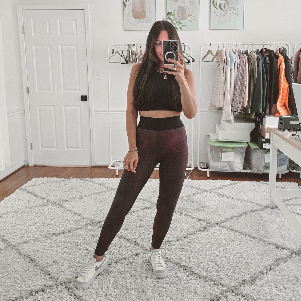 Ultracor burgundy snakeskin printed high waist leggings - Picture 4 of 11